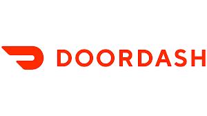 Red and white Doordash logo.
