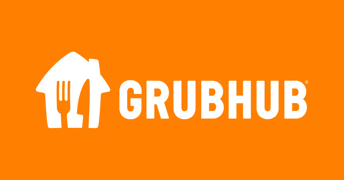 Orange and white Grubhub logo.